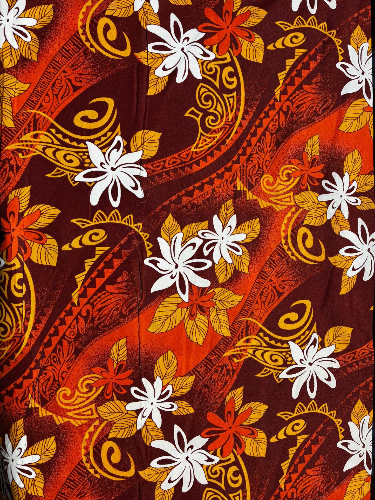 Polynesian Tribal Fabric – 45” Wide | Lightweight Soft Poly Cotton Feel | Sold by Yard or Roll | Made in Thailand | Island Design| Wholesale  | Gtex Fabrics