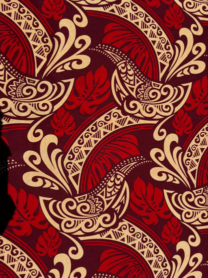 Polynesian Tribal Fabric – 45” Wide | Lightweight Soft Poly Cotton Feel | Sold by Yard or Roll | Made in Thailand | Island Design| Wholesale   | Gtex Fabrics