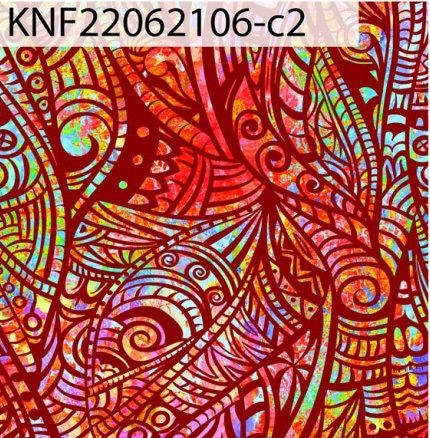 GTEX Collection KNF-06 - Polynesian Fabric -Abstract Tribal, Island Fabric - Sold by the Yard - FDY Peachskin Fabric 58" - New Design   | Gtex Fabrics