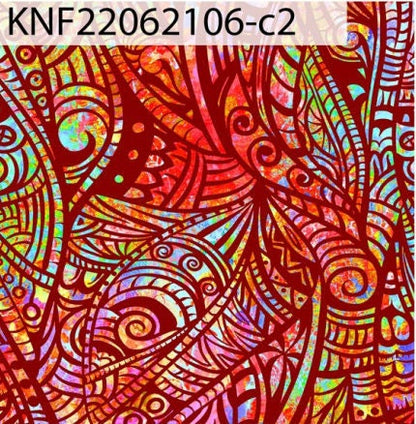 GTEX Collection KNF-06 - Polynesian Fabric -Abstract Tribal, Island Fabric - Sold by the Yard - FDY Peachskin Fabric 58" - New Design   | Gtex Fabrics