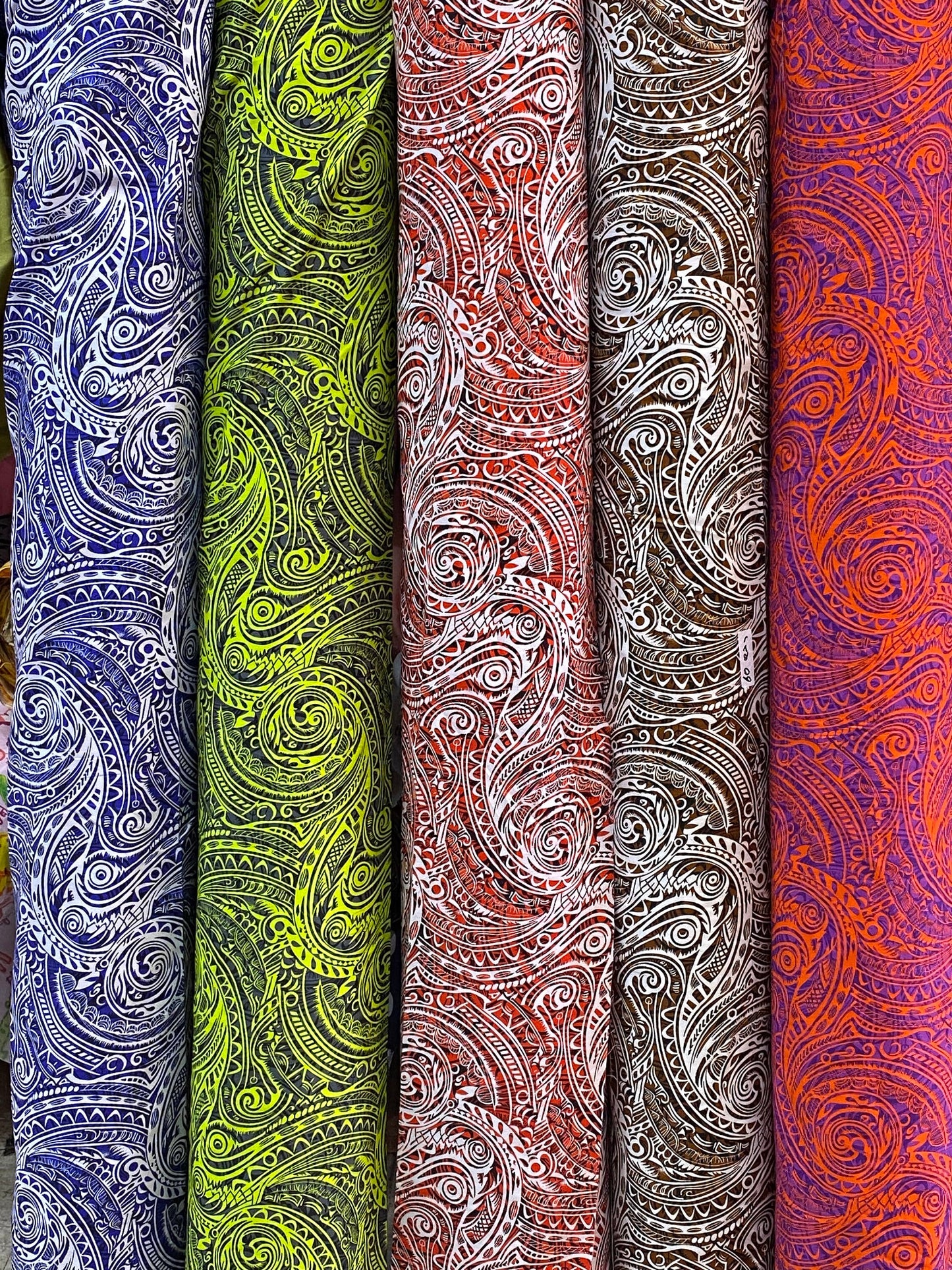 GTEX Collection - Polynesian Fabric -Tribal Tattoo Fabric, Samoan Print - Sold by the Yard - 100% Cotton Fabric 45" - New Tribal Design  | Gtex Fabrics