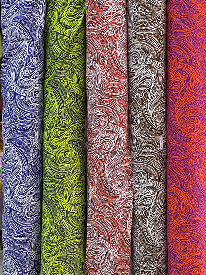 GTEX Collection - Polynesian Fabric -Tribal Tattoo Fabric, Samoan Print - Sold by the Yard - 100% Cotton Fabric 45" - New Tribal Design  | Gtex Fabrics