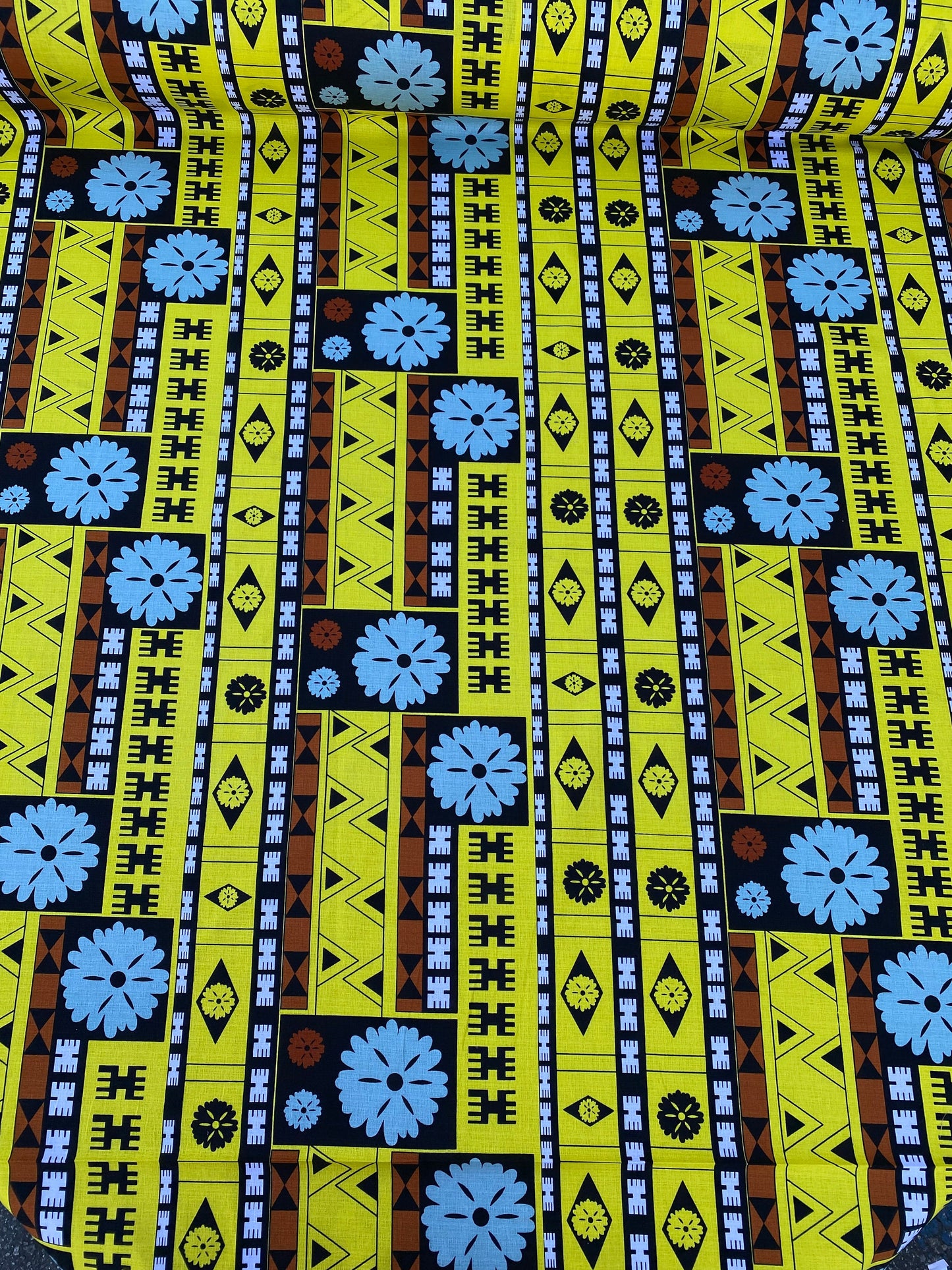 GTEX Collection B700 - Polynesian Tapa Fabric, Block Print Design, Island Fabric, High Quality Vibrant New Design, Traditional - Bark Cloth