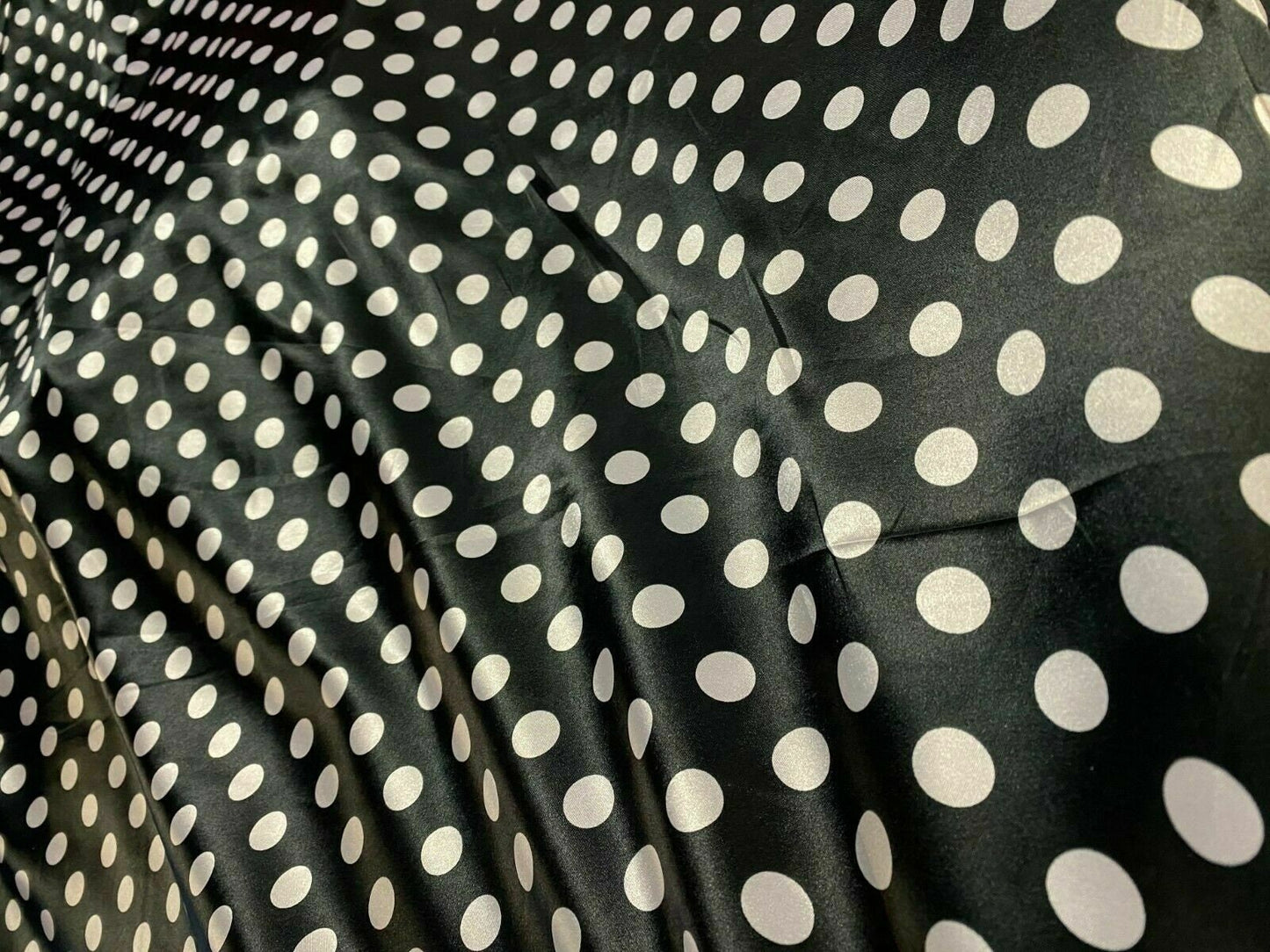 Polka Dot Tablecloth Drapery Apparel Fabric, Printed Charmeuse Satin 60" 100% Polyester Sold By The Yard | Gtex Fabrics