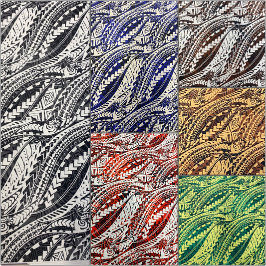 GTEX Collection - Polynesian Fabric -Tactical Tribal Tattoo Design, Island Fabric - Sold by the Yard - FDY Peachskin Fabric 58" - New Design | Gtex Fabrics