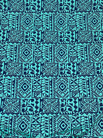 Polynesian Fabric -Tapa Fabric, Block Print, Tribal Tattoo, Samoan, Island Fabric - Sold by the Yard - 100% Cotton Fabric 45" - New Design  | Gtex Fabrics