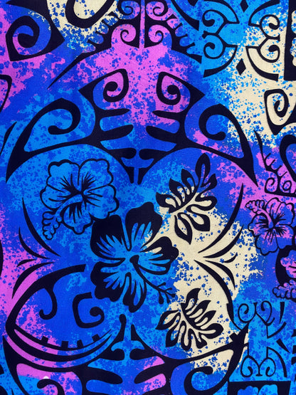 NEW! Polynesian Elegance: 36" Polyester Fabric with Poly Cotton Feel– Tribal and Floral Fusion- Made In Thailand - Low Price - Wholesale " | Gtex Fabrics