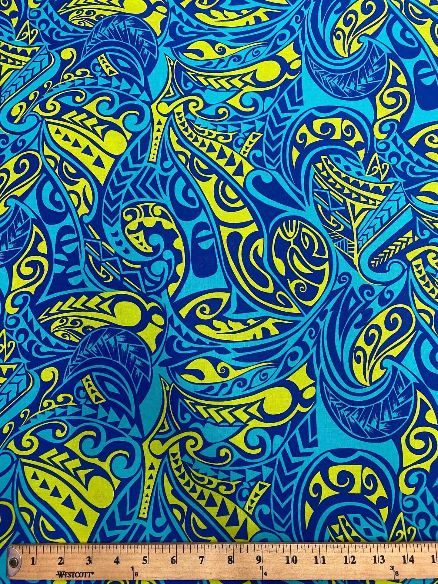 Polynesian Fabric - Fusion Tribal Tattoo, Samoan, Tongan, Island Fabric - Sold by the Yard - 100% Cotton Fabric 45" - New Design  | Gtex Fabrics