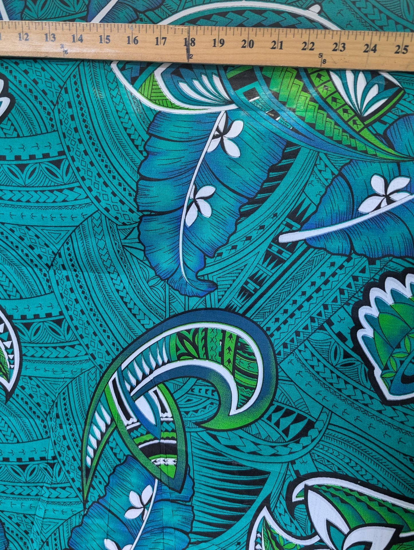 Premium Quality: Polynesian Elegance 36" Fabric – Tribal Tattoo Design, Poly Cotton Feel, Vibrant Colors, Made in Thailand | Gtex Fabrics