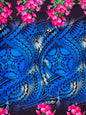 New Floral Tribal Tattoo Polynesian Fabric - Peach Skin Fabric- by the Yard 58" Wide - New Design - Island Fabric 108  | Gtex Fabrics