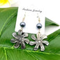 Polynesian Island Tropical Earring Set - Resin Embossed with Pearl - Design 102  | Gtex Fabrics