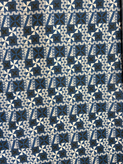 GTEX Collection - Polynesian Fabric - Fiji Tapa Block Print Fabric - Sold by the Yard - Poly Cotton Poplin 58" Wide - Soft & Breathable | Gtex Fabrics