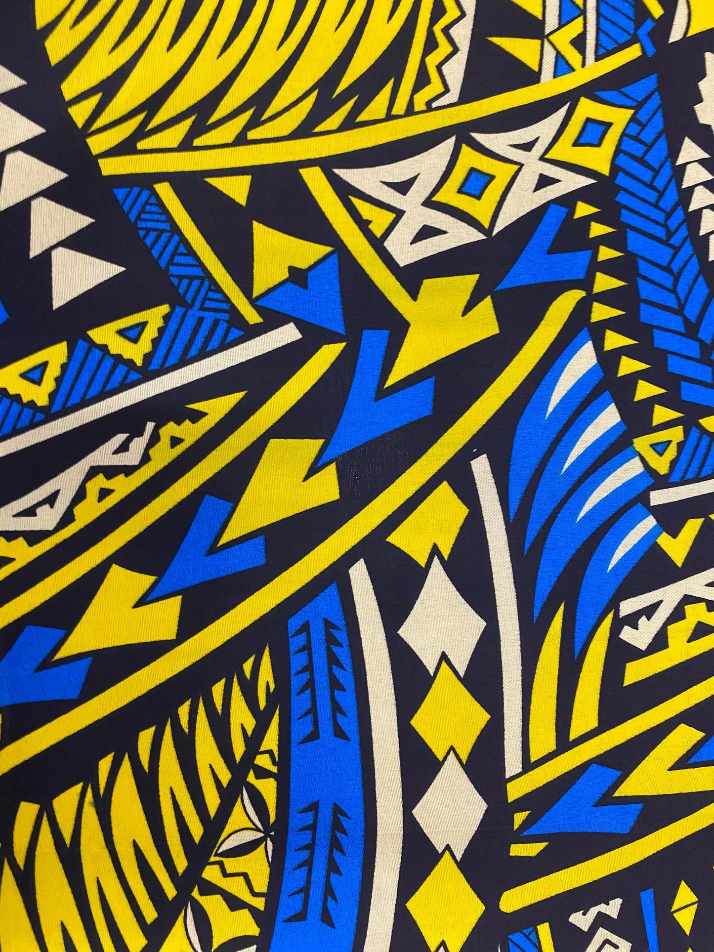 Polynesian Elegance: 36" Polyester Fabric with Poly Cotton Feel– Tribal and Floral Fusion  Tapa Block Print- Made In Thailand - By Roll  | Gtex Fabrics
