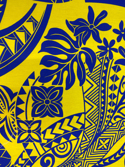 GTEX Collection - Polynesian Fabric -Monstera Leaf, Tribal Elements, Island Fabric - Sold by the Yard - 100% Cotton Fabric 45" - New Design | Gtex Fabrics