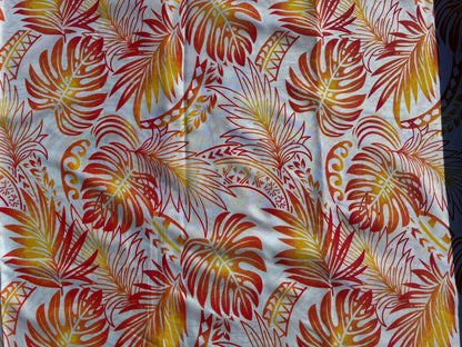 Gtex Collection- Polynesian Elegance: 36" Polyester Fabric with Poly Cotton Feel – Monstera Plant Design - Vibrant Colors - Wholesale Price | Gtex Fabrics
