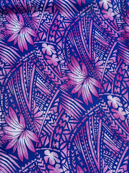 Roll, Bolt - Polynesian Elegance: 36" Polyester Fabric with Poly Cotton Feel– Tropical and Floral Fusion- Made In Thailand - Wholesale Price  | Gtex Fabrics