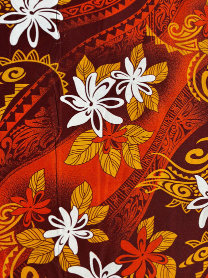 Polynesian Tribal Fabric – 45” Wide | Lightweight Soft Poly Cotton Feel | Sold by Yard or Roll | Made in Thailand | Island Design| Wholesale  | Gtex Fabrics