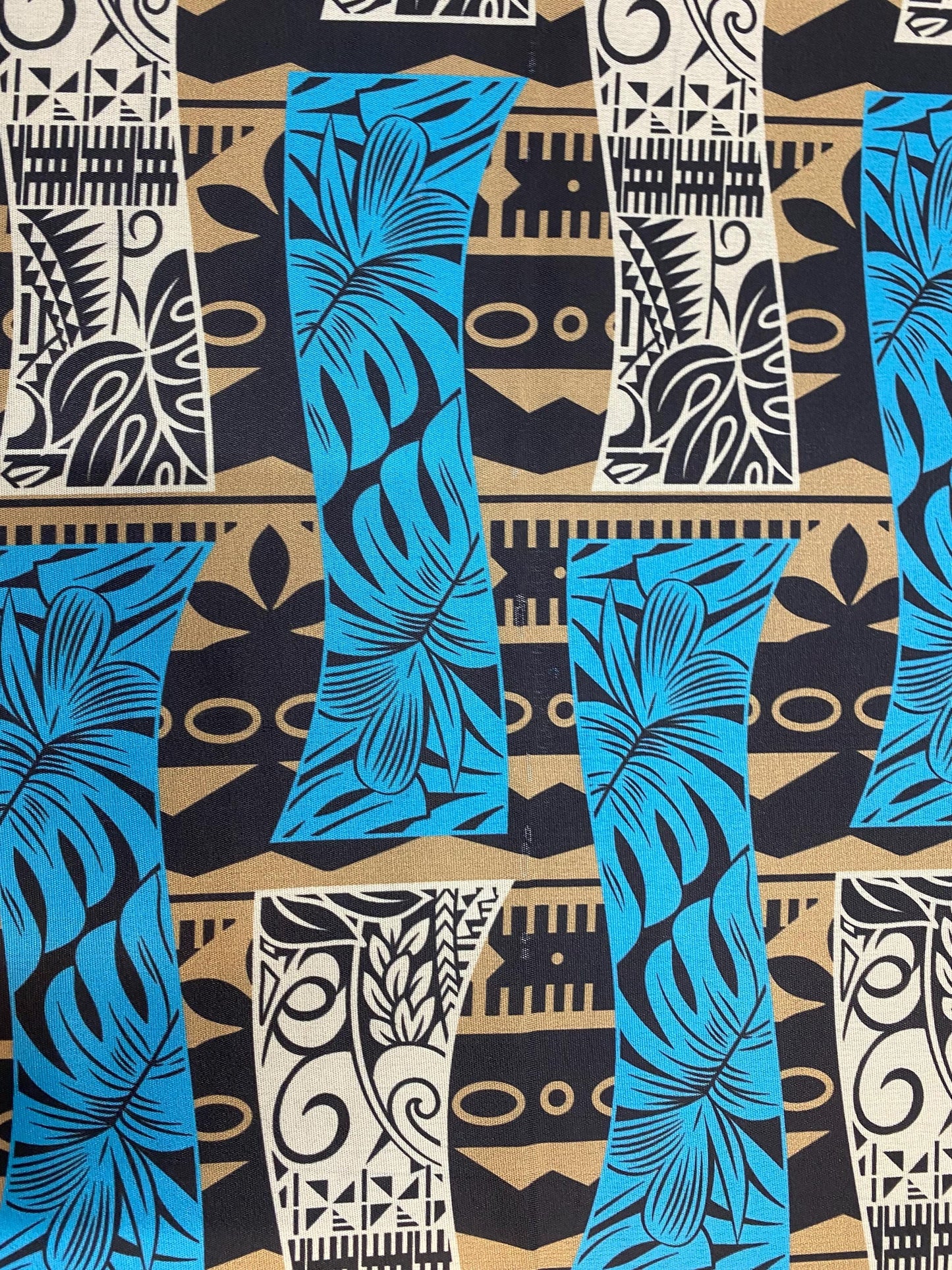 Polynesian Tapa Print, Tribal, Block Print, Polyester Fabric 45" - HD Design Island Fabric | Gtex Fabrics