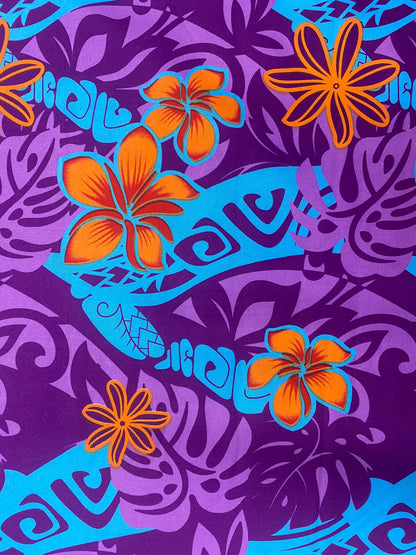 Roll, Bolt - Polynesian Elegance: 36" Polyester Fabric with Poly Cotton Feel– Tropical and Floral Fusion- Made In Thailand - Wholesale Price | Gtex Fabrics