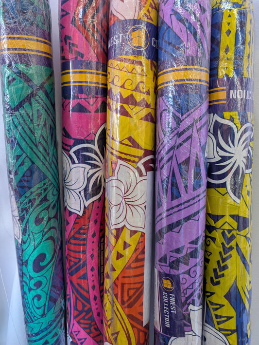Gtex Collection – Polynesian Elegance Fabric | 36" Polyester with Soft Poly Cotton Feel – Tropical Floral Fusion | Wholesale | Gtex Fabrics