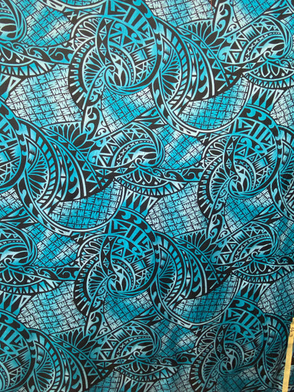GTEX Collection Tribal Enchantment - Polynesian Fabric - Tribal Tattoo, Island Fabric - Sold by the Yard - Rayon Fabric 45" - New Design | Gtex Fabrics