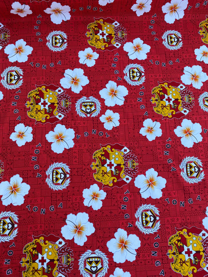 GTEX Collection B600 - Polynesian Tapa Fabric, Island Fabric, High Quality Vibrant New Design, Tonga Island Fabric, Seal of Tonga, Tradition | Gtex Fabrics