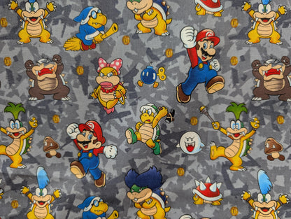 Nintendo Super Mario Bros - 100% Cotton Fabric By The Yard Novelty Fabric High Quality  | Gtex Fabrics