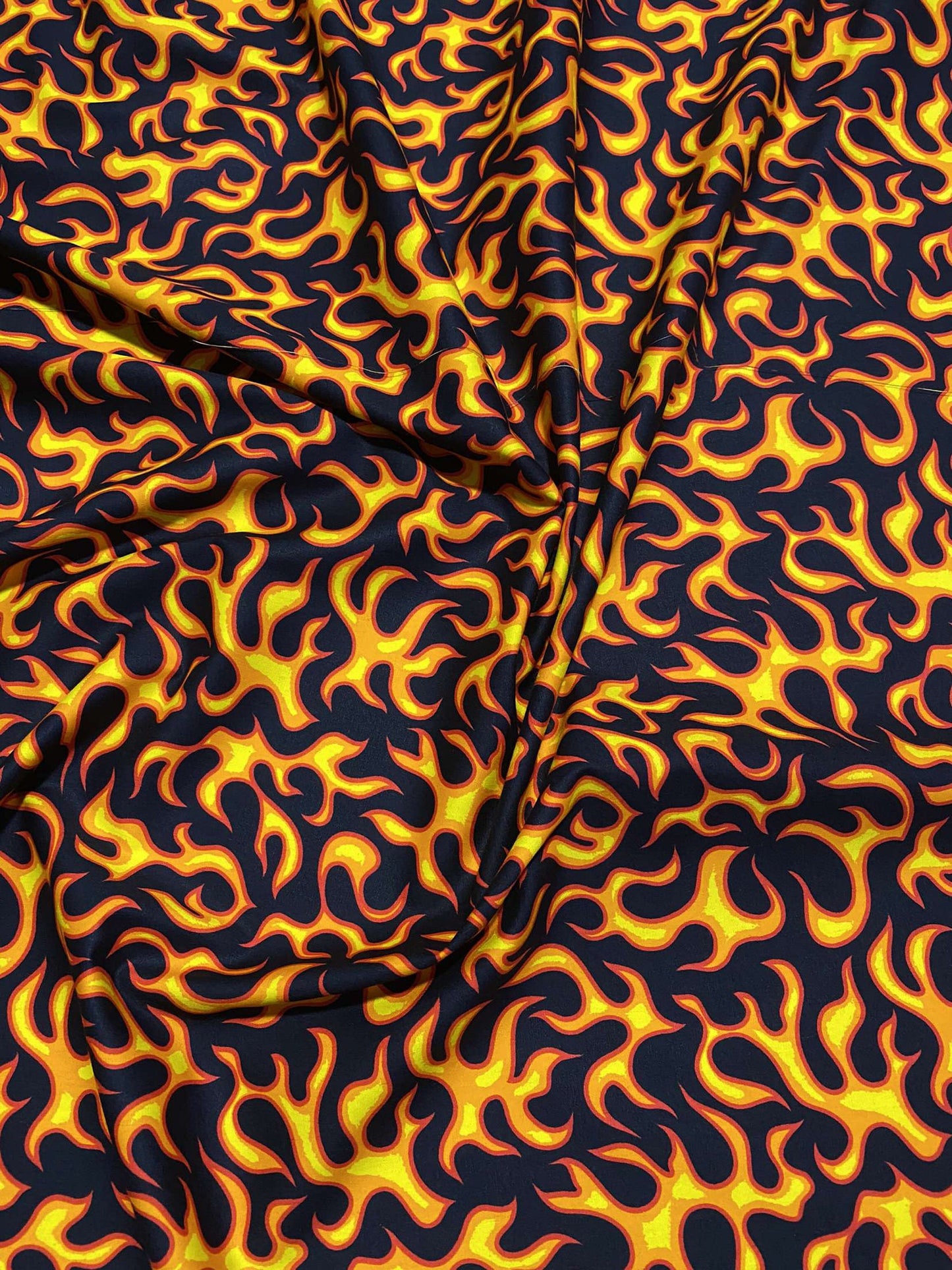 Novelty Classic Flames Fire Hot 100% Cotton Fabric HD High Quality Fabric by the Yard or Select Length | Gtex Fabrics