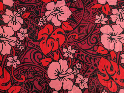 Roll, Bolt – Polynesian Elegance: 36″ Polyester Fabric with Poly Cotton Feel– Tropical and Floral Fusion- Made In Thailand – Wholesale Price  | Gtex Fabrics