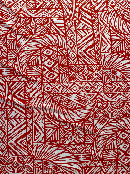 Hawaiian Tropical Tapa Tribal Print Polynesian Fabric - Peach Skin Fabric- by the Yard 58" Wide - New Design - Island Fabric 103 | Gtex Fabrics