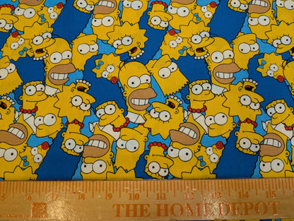 The Simpsons Head Toss 100% Cotton Fabric By The Yard - Novelty Fabric High Quality | Gtex Fabrics