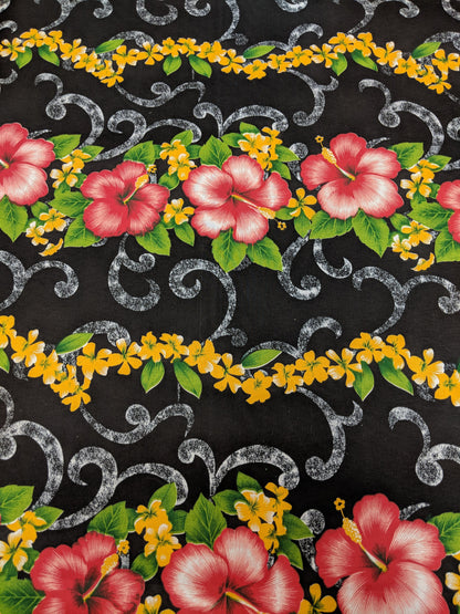 Hawaiian Print Luau Floral Hibiscus Fabric 45" Sold By The Yard  | Gtex Fabrics