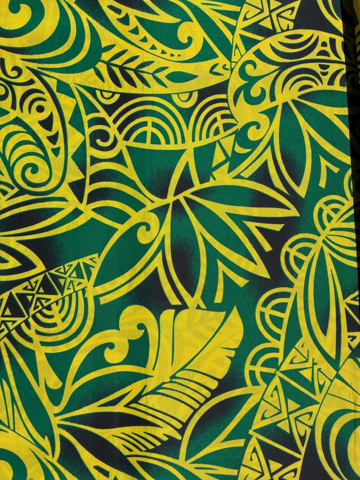 Deluxe Edition- Polynesian Elegance: 36" Polyester Fabric with Poly Cotton Feel – Tribal & Tatoo - Wholesale Price " | Gtex Fabrics