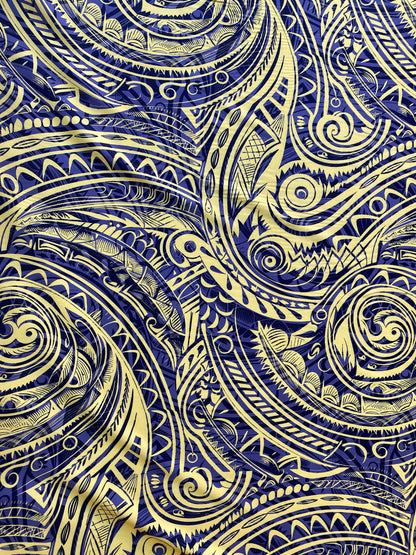 New Tactical Tribal Tattoo Polynesian Fabric - Peach Skin Fabric- by the Yard 58" Wide - New Design - Island Fabric 105  | Gtex Fabrics