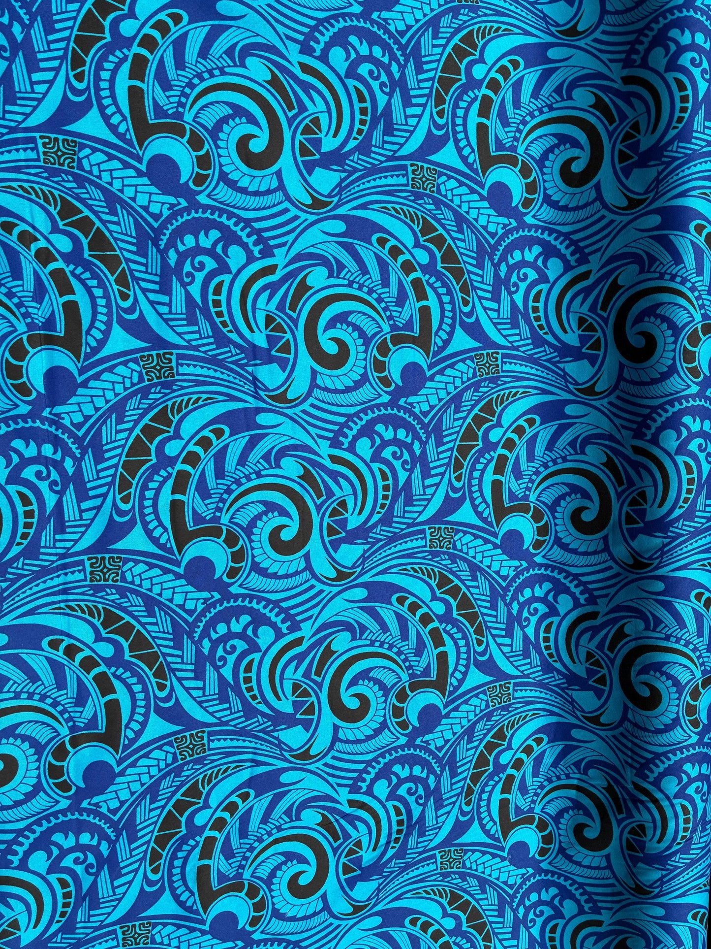 Polynesian Tribal Fabric – 45” Wide | Lightweight Soft Poly Cotton Feel | Sold by Yard or Roll | Made in Thailand | Island Design| Wholesale | Gtex Fabrics