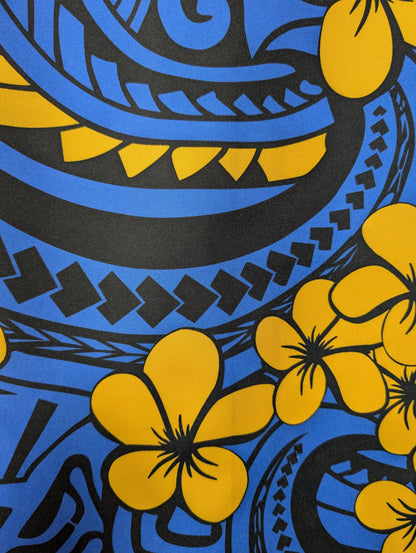 Premium 58” Mini Matt Fabric – Polynesian | Tropical Floral Print | Vibrant Colors | Soft/Durable Material for Clothing, Crafts | Gtex Fabrics