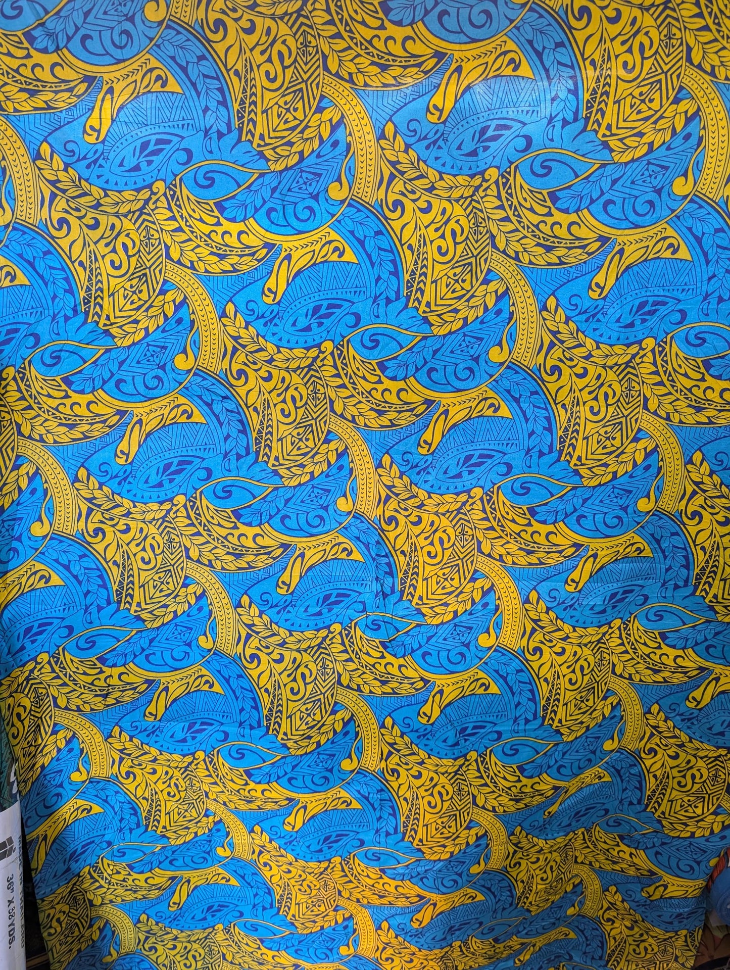High Quality: Polynesian Elegance 36" Polyester Fabric – Tribal Design, Poly Cotton Feel – Roll/Bolt – Made in Thailand  | Gtex Fabrics