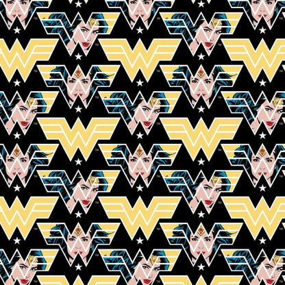 DC Comics Wonder Woman '84 Face Crop Toss 100% Cotton Fabric | Gtex Fabrics