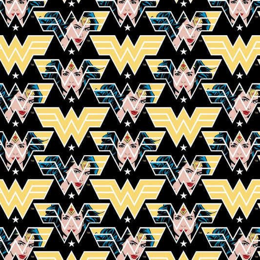 DC Comics Wonder Woman '84 Face Crop Toss 100% Cotton Fabric | Gtex Fabrics