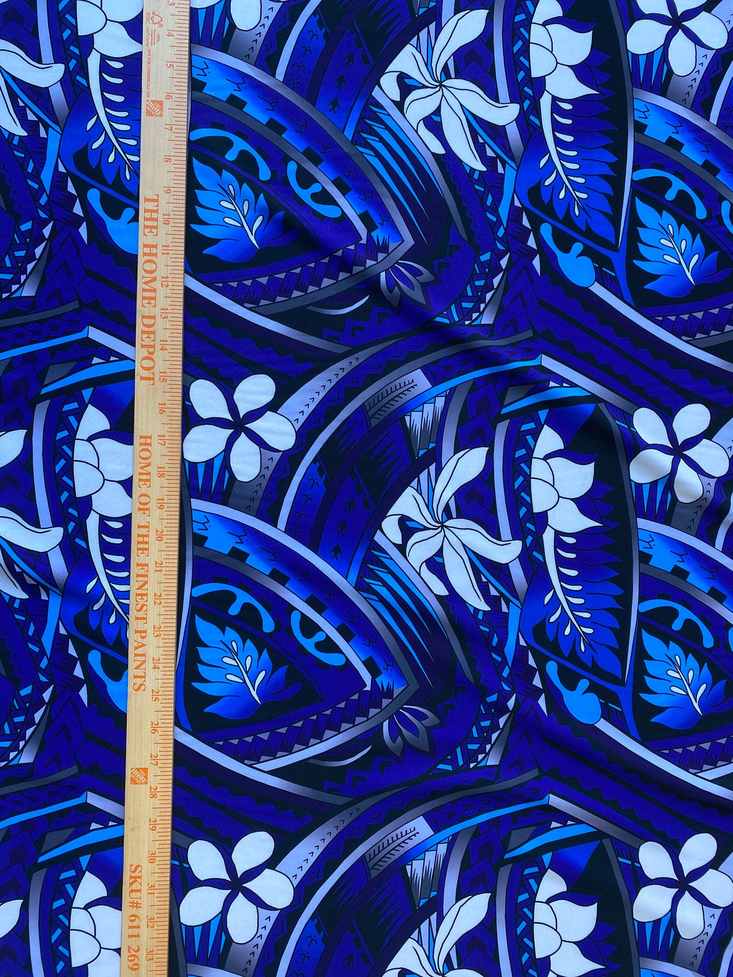 New Tropical Floral and Tribal Polynesian Fabric - Peach Skin Fabric- by the Yard 58" Wide - New Design - Island Fabric 105  | Gtex Fabrics