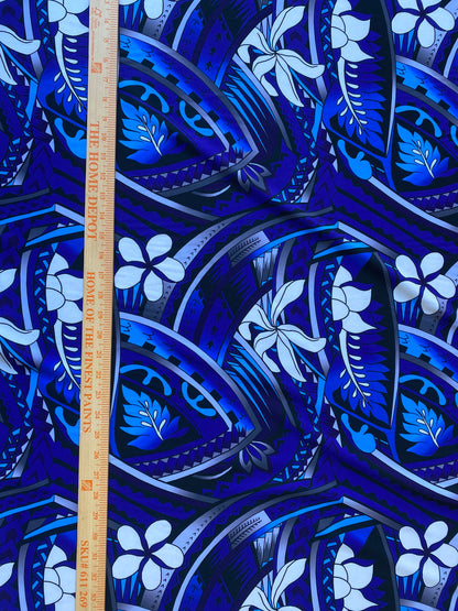 New Tropical Floral and Tribal Polynesian Fabric - Peach Skin Fabric- by the Yard 58" Wide - New Design - Island Fabric 105  | Gtex Fabrics