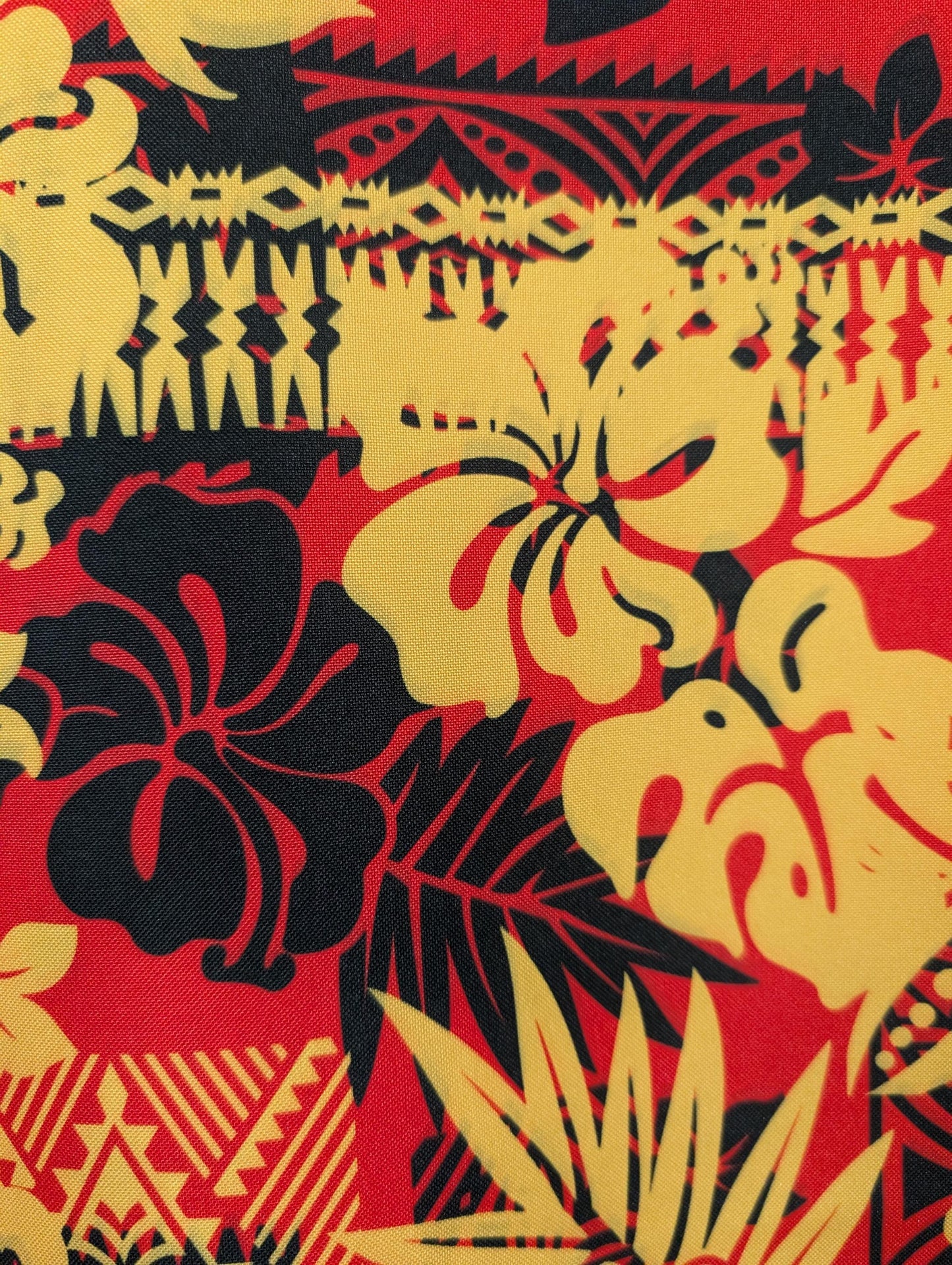 High-Quality 58” Wide Mini Matt Fabric – Polynesian Island Print, Monstera Tropical Plant – Vibrant Colors – Tonga, Samoa - Sold By The Yard | Gtex Fabrics