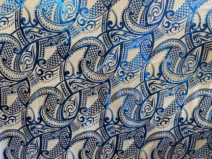 GTEX Collection - Traditional Polynesian Samoan Tongan Hawaiian Tattoo Hologram Foil Fabric | 58" Assorted Color Foil Fabric (Non-Stretch) | Gtex Fabrics