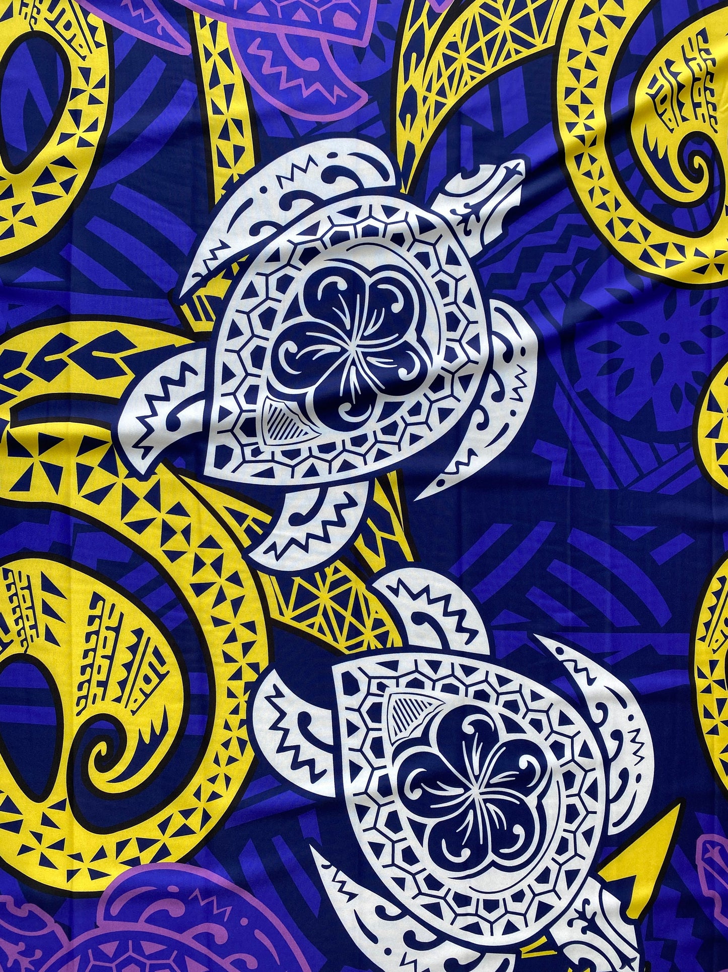 New Tropical Turtle Large Design Polynesian Fabric - Peach Skin Fabric- by the Yard 58" Wide - New Design - Island Fabric 107 | Gtex Fabrics