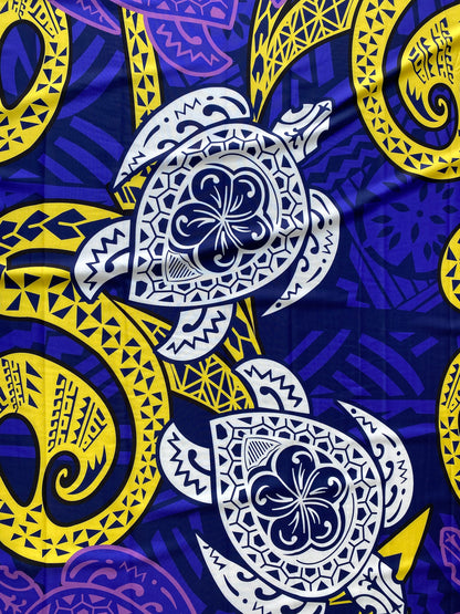 New Tropical Turtle Large Design Polynesian Fabric - Peach Skin Fabric- by the Yard 58" Wide - New Design - Island Fabric 107 | Gtex Fabrics