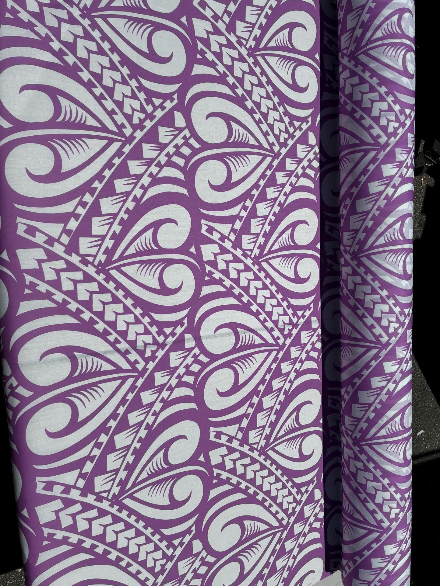 Polynesian Tribal Tattoo Heart Print – 45” Wide | Lightweight Soft Poly Cotton Fabric | Sold by Yard or Roll | Island Design | Wholesale  | Gtex Fabrics