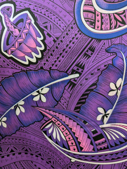 Premium Quality: Polynesian Elegance 36" Fabric – Tribal Tattoo Design, Poly Cotton Feel, Vibrant Colors, Made in Thailand | Gtex Fabrics