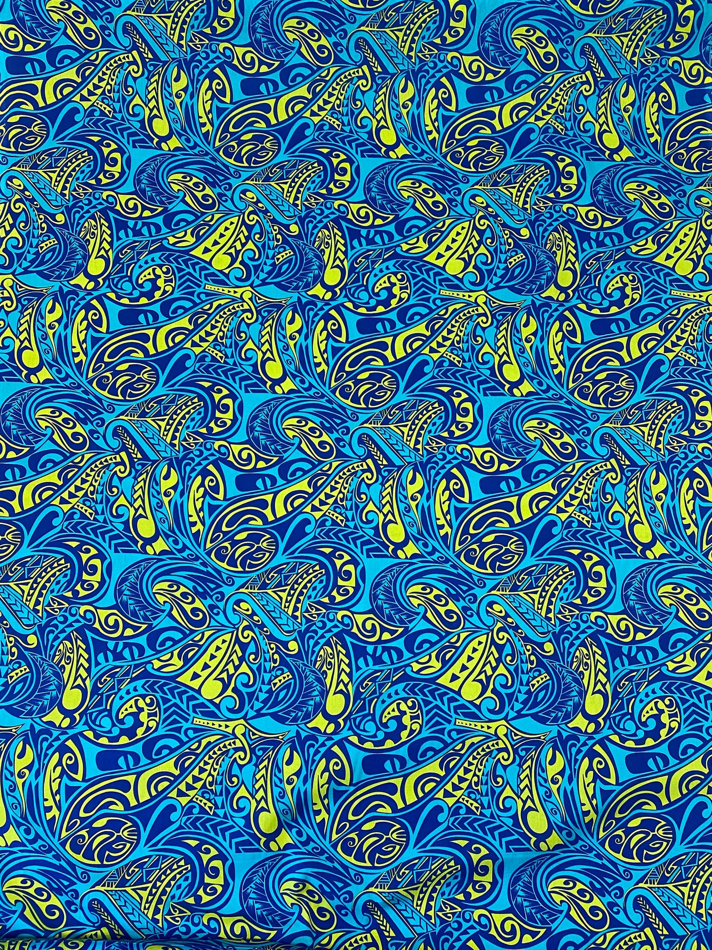 Polynesian Fabric - Fusion Tribal Tattoo, Samoan, Tongan, Island Fabric - Sold by the Yard - 100% Cotton Fabric 45" - New Design  | Gtex Fabrics