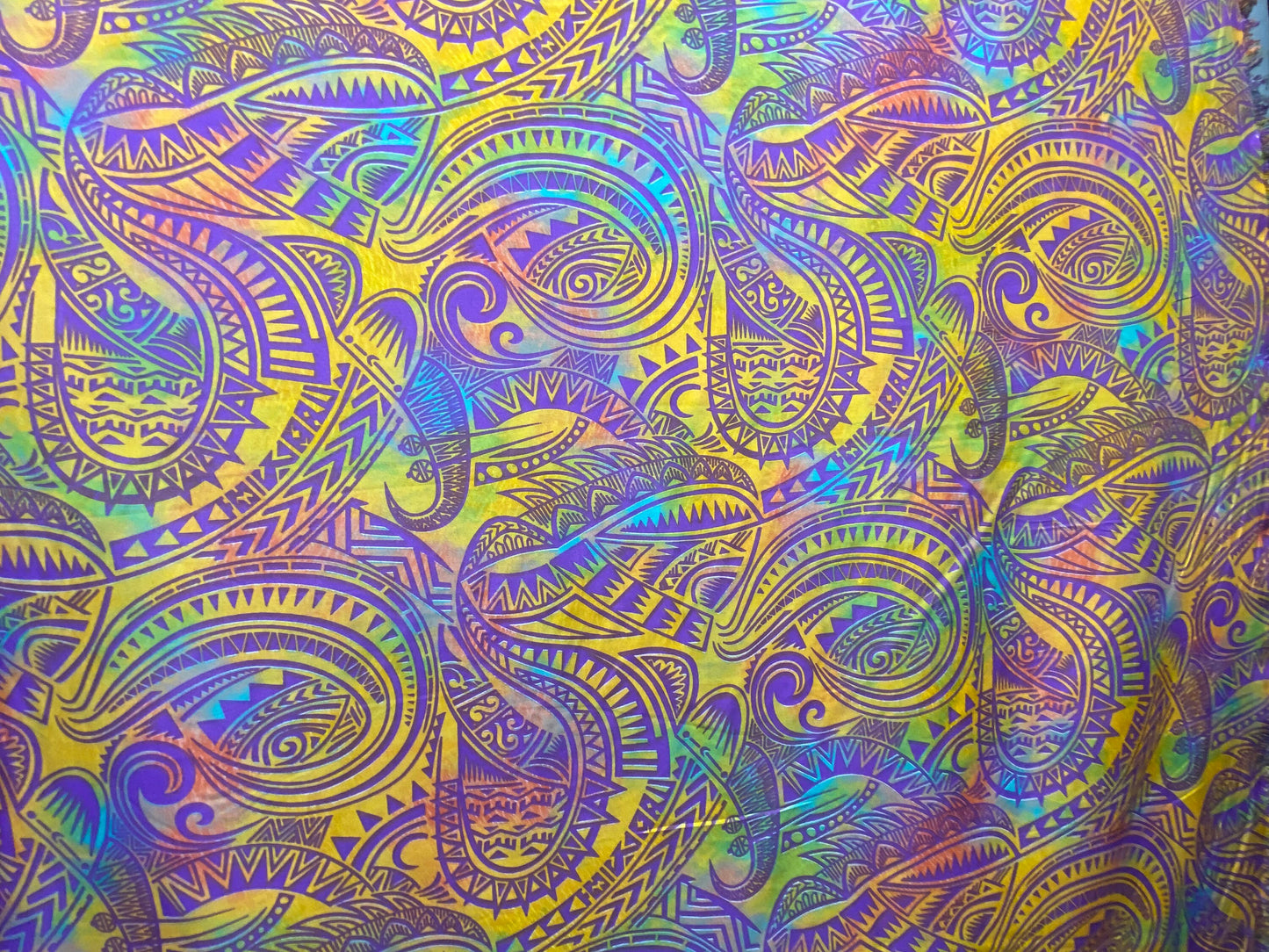 GTEX Collection P100 - Abstract Tribal Watercolor Tattoo Ink  Print Luau All Over Design - Peach Skin Fabric 45"  | Gtex Fabrics