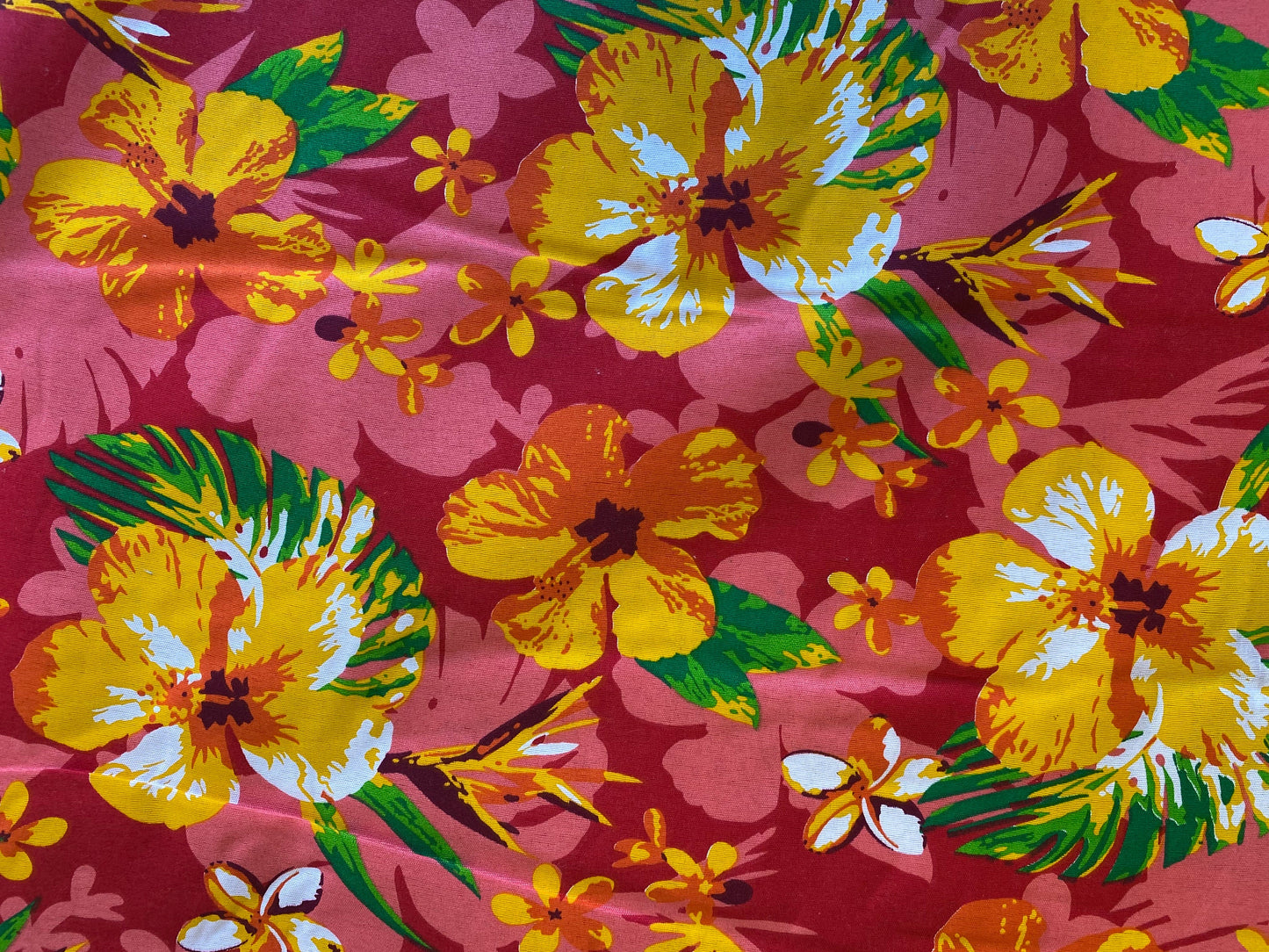 Polynesian Elegance: 36" Polyester Fabric with Poly Cotton Feel– Hawaiian and Floral Fusion- Made In Thailand - Low Price - Roll Wholesale | Gtex Fabrics